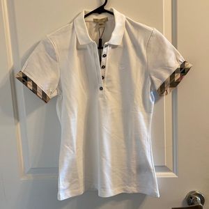 Authentic Burberry Women White Polo shirt Brand New